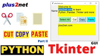 Tkinter select all data from text box and copy or cut to clipboard to paste in another text box [upl. by Namyac]