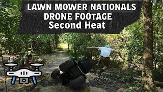 Lawn Mower Racing DRONE FOOTAGE I only hit one person  2024 Second Heat [upl. by Joerg]