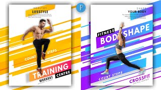 Professional Fitness Poster or Banner Design on Android using PixelLab [upl. by Malissia]