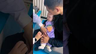 Cutebaby 👨‍👧 Baby vaccine action at hospital 🏥 to funny baby cute love family shorts funny [upl. by Nurse]