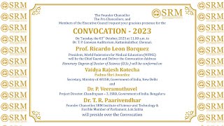 SRM Institute of Science amp Technology  Convocation 2023  Live stream  03102023 [upl. by Nari633]