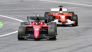 Ferrari F1 2022 vs Ferrari F1 2004  Le Mans 24h Circuit [upl. by Nana646]