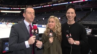 Tara Lipinski and Johnny Weir on Columbus as host city Fridays free skate [upl. by Veator970]