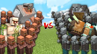 Extreme VILLAGERS vs PILLAGERS in Minecraft Mob Battle [upl. by Wicks]