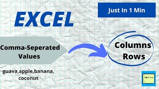 Split comma separated values in excel to rows and columns comma delimiter convert comma seperated [upl. by Aiekam931]