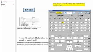 Access 20132016 Pop up Calendar Control VBA [upl. by Doowle]