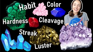 Crystal Habit Mineral Color Luster Cleavage Hardness Density Solubility Mineralogy  GEO GIRL [upl. by Llyrrad]