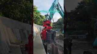 Amazing Sterling Side grip pile driver at confined jobsite sterlingtechnology [upl. by Htenywg]