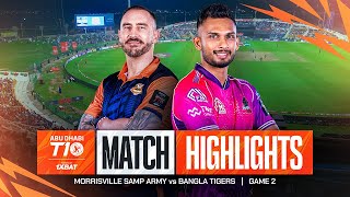 2024 Abu Dhabi T10 I Match 2 Highlights Morrisville Samp Army vs Bangla Tigers  Season 8 [upl. by Yurik]