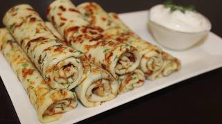 Pendirli Blinçik resepti Peynirli Krep tarifiCheesy Crepe recipe [upl. by Trust]