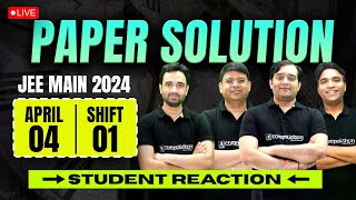 JEE Main 2024 Session2 04Apr1st shiftLive Student Reaction Paper Solving Toughness Analysis [upl. by Ligriv707]