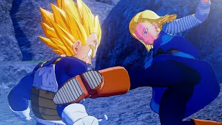 Dragon Ball Z Kakarot  Android 18 Breaks Vegetas Arm Super Saiyan Vegeta Vs Android 18 [upl. by Elahcar155]