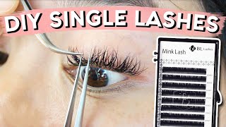 DIY Lash Extensions  SINGLE LASHES [upl. by Orpheus367]