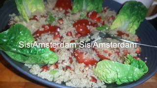 Quinoa salade glutenvrij lekker en gezond 💯 صلاطة الكينوا بالرمان صحية ولذيذة وخالية من الجلوتين [upl. by Leahpar669]