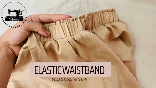 ✅ How to measure and sew elastic waistband easily  Sewing techniques for beginners  Nabiesew [upl. by Aibun]