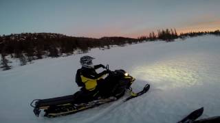 2017 Ski Doo Summit 850 vs 2017 Polaris Pro Rmk 800 drag race [upl. by Nodnarbal19]