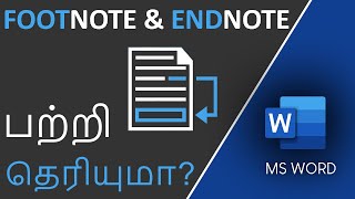 Footnote and Endnote in MS Word in Tamil [upl. by Yreved]