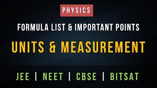 Units and Measurement – Formula List and Important Points for Revision  JEE NEET CBSE [upl. by Perron506]