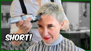 Grown Out Pixie to Bold Grey Buzz Cut  Extreme Hair Transformation [upl. by Carolina]