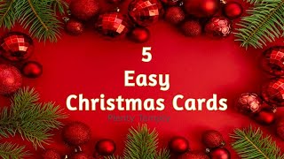 5 Christmas Card Making Ideas  Easy Christmas Greeting Cards  How To Make Christmas Card  Crafts [upl. by Karalynn309]