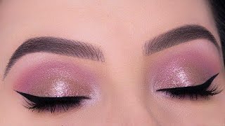 Soft Mauve Glitter Eye Makeup Tutorial [upl. by Ehctav768]