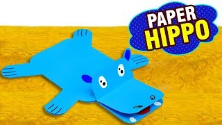 How To Make Paper Hippo Craft Ideas For Children  Making Of Hippopotamus With Paper  Easy DIY [upl. by Emmalyn]