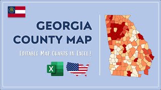 Georgia County Map in Excel  Counties List and Population Map [upl. by Aniraad]