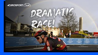 DRAMATIC RACE 🔥  CycloCross X2O Badkamers Trofee Kortrijk Mens Highlights  Eurosport [upl. by Yesllek]