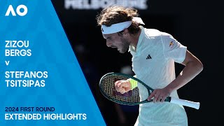 Zizou Bergs v Stefanos Tsitsipas Extended Highlights  Australian Open 2024 First Round [upl. by Akinar955]