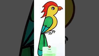 Mai tota mai tota parrot drwaing easy step by step drwaing colour drwabalgeet youtube shortvideo [upl. by Einned683]