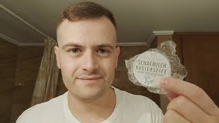 Haslinger Sheeps Milk shaving soap review [upl. by Furey666]