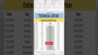 Extracting Day Month and Year from Date Strings A Complete Guide  Technical Ustad [upl. by Norrie]