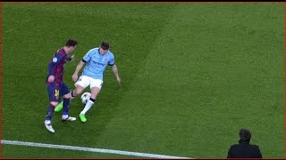 Lionel Messi nutmegs James Milner [upl. by Enelhtac979]