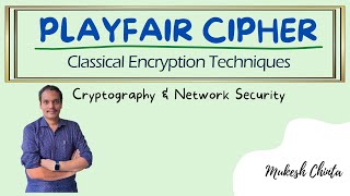 Playfair cipher  Substitution Cipher  Classical Encryption Techniques Example of Playfair cipher [upl. by Avram]