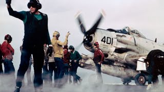 Douglas A1 Skyraider Aircraft Carrier Broll  Boeing Classics [upl. by Nilreb]