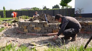 Hochbeet aus Natursteinen bauen  Natursteinmauer bauen [upl. by Asaret]