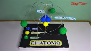 Como hacer MAQUETA del ATOMO modelo RUTHERFORD paso a paso  model of the atom [upl. by Attem179]