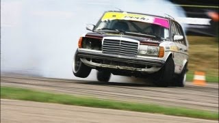 Legendary Diesel Mercedes W123  SCANIA turbine  Eastern European Drift Championship [upl. by Pedaias816]