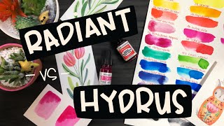 Dr Ph Martins Radiant vs Hydrus LIQUID Watercolors [upl. by Nnitsuj525]