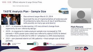 ESOC 2024 Session on demand The TASTE trial [upl. by Sluiter]