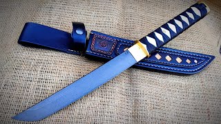 Wootz TANTO knife from an armorpiercing projectile [upl. by Neirad325]