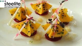 Michelin Star Chef Simon Hulstone creates a beetroot and goats cheese recipe [upl. by Viridis223]