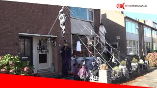 Uitbundige halloweentuin gesprek van de dag in Ouderkerk [upl. by Ielirol]