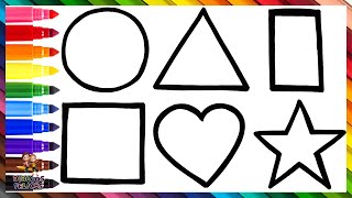 Dibuja y Colorea Formas Geométricas De Arcoiris 🔺🟠⭐🟩💜🌈 Dibujos Para Niños [upl. by Intisar]