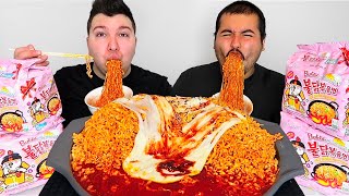 EXTREMELY CHEESY CARBO FIRE NOODLES • Mukbang amp Recipe [upl. by Itsuj]