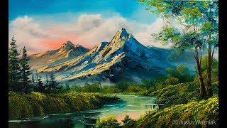 Landscape Painting 101 The Easiest Painting  Paintings By Justin [upl. by Ennaimaj]