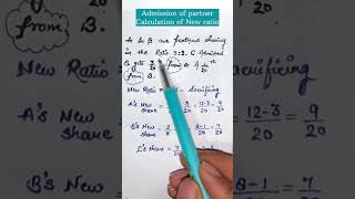 How to calculate new ratio  admission of partner  class 12 accounting [upl. by Neomah264]