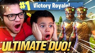 NEW SKIN IS INSANE ULTIMATE DUO 9 YEAR OLD BROTHER AND MINDOFREZ Fortnite Battle Royale WIN [upl. by Retla164]