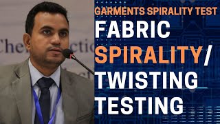 spirality testing for knitted fabric fabric shrinkage testing process [upl. by Higbee237]