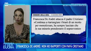 Francesca De André non ho rapporti con papà Cristiano  La Volta Buona 14112024 [upl. by Nnaillek]